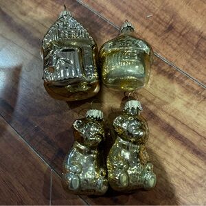 Vtg Blown Glass Ornaments Toys Made In Germany Lot Of 4